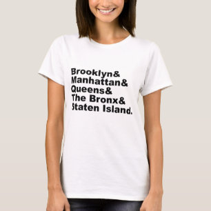 Camiseta Los Cinco Distritos de Nueva York Ciudad