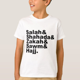 Camiseta Los Cinco Pilares del Islam Fe de Oración Musulm