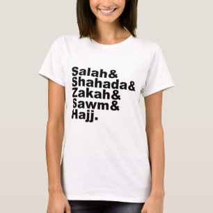 Camiseta Los Cinco Pilares del Islam   Oración Musulmana Fe