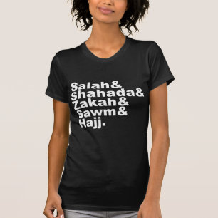 Camiseta Los Cinco Pilares del Islam   Oración Musulmana Fe