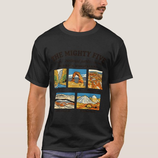 Camiseta Los cinco poderosos parques nacionales de utah rec (Anverso)
