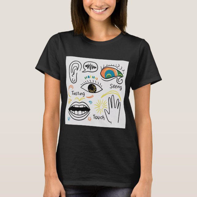 Camiseta Los cinco sentidos (Anverso)