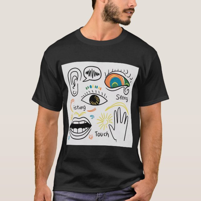 Camiseta Los cinco sentidos (Anverso)