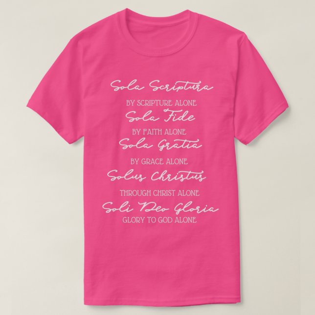Camiseta Los cinco solas 1 (Diseño del anverso)