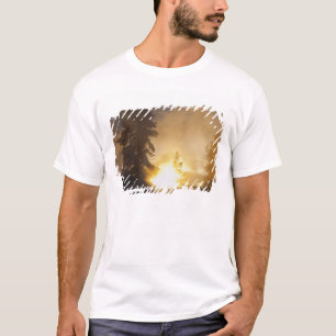 Camiseta Los colores del atardecer en el vapor sobre Leathe