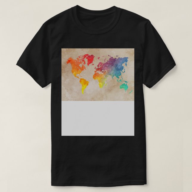 Camiseta Los colores del mapa del mundo (Diseño del anverso)
