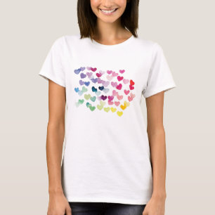 Camiseta Los corazones arcoiris enorgullecen a las colorida