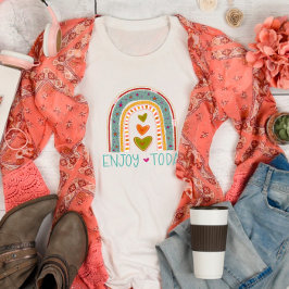 Camiseta Los corazones del arcoiris divertidos disfrutan de