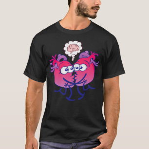 Camiseta Los corazones enamorados piensan demasiado cuando 
