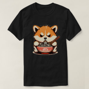 Camiseta Los corgi enojados comen ramales de fideos