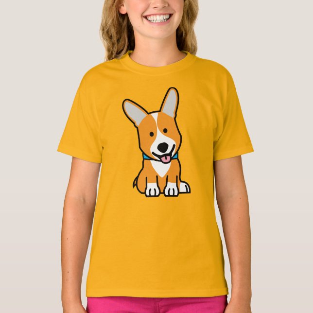 Camiseta Los Corgis del Corgi persiguen el Pembroke feliz (Anverso)