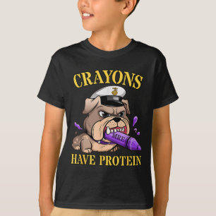 Camiseta Los crayones de bulldog tienen familia de perros d