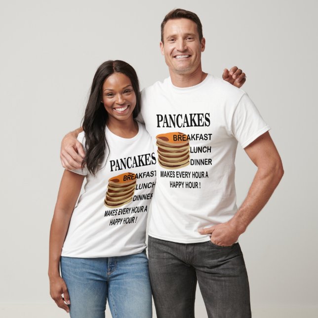 Camiseta Los Crepes Hacen Que Cada Hora Un Panqueque Feliz (Unisexo)
