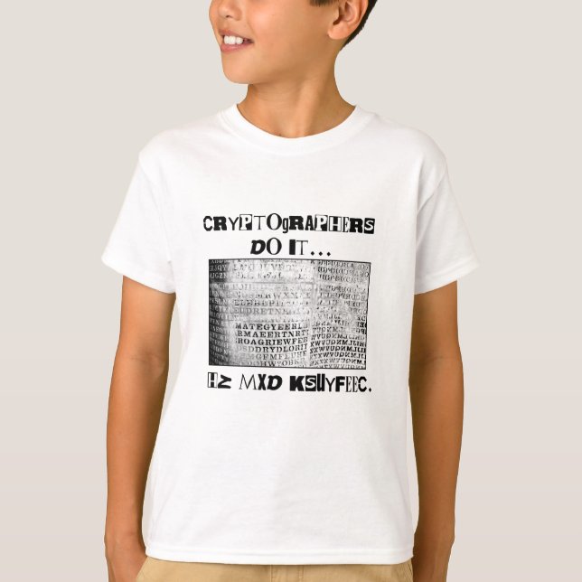 Camiseta Los criptógrafos lo hacen... HZ MXD KSUYFEEC (Anverso)