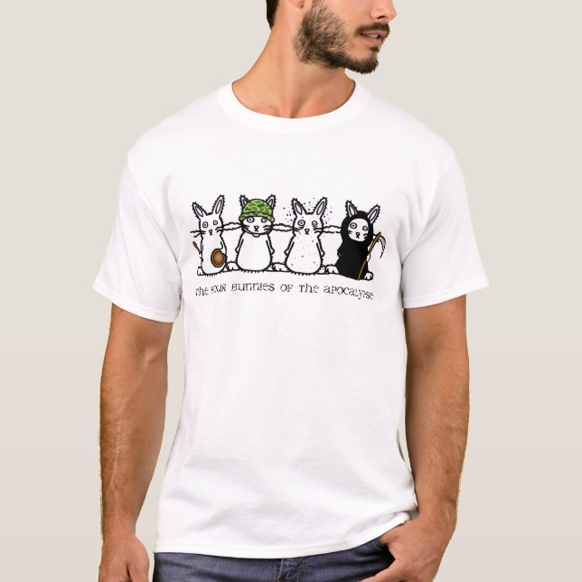 Camiseta Los cuatro conejitos de la apocalipsis (Anverso)