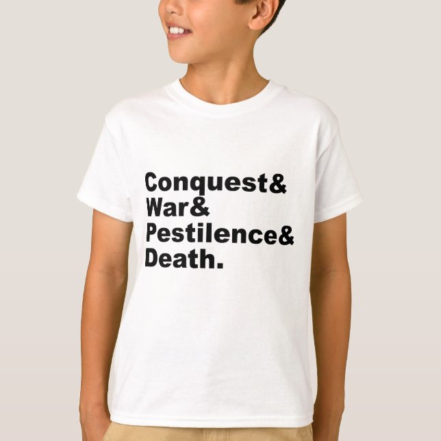 Camiseta Los cuatro jinetes - Conquista de la muerte por la (Anverso)