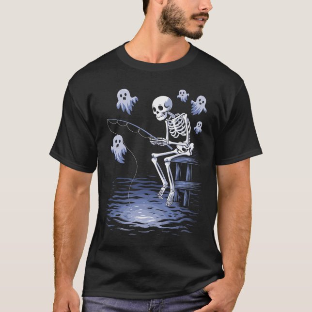 Camiseta Los curiosos amantes de la pesca en Skeleton tembl (Anverso)