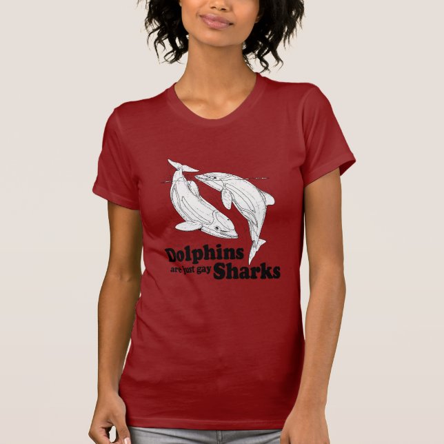 Camiseta Los delfínes son tiburones gay (Anverso)