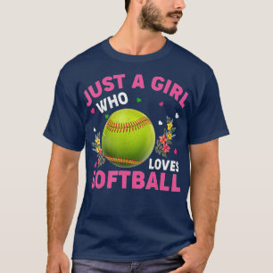Camiseta Los Deportes De Softball Aprecian A Un Chica Que A