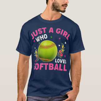 Camiseta Los Deportes De Softball Aprecian A Un Chica Que A