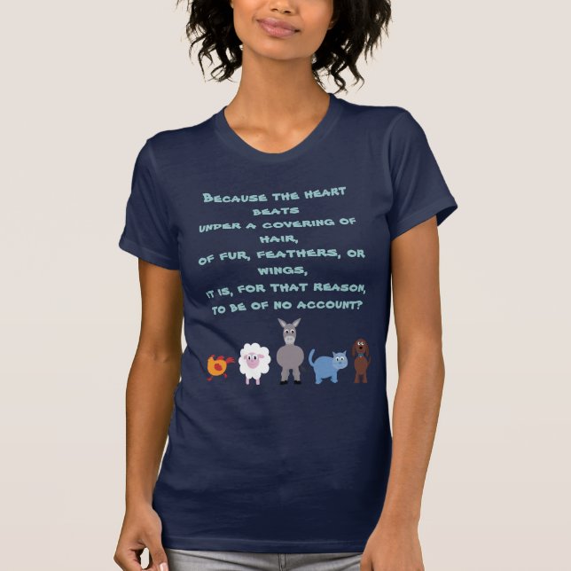 Camiseta Los derechos de los animales citan animales lindos (Anverso)
