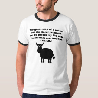 Camiseta Los derechos de los animales de Gandhi citan Bull