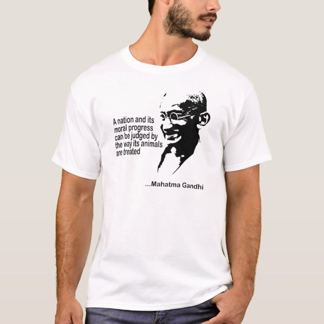 Camiseta Los derechos de los animales de Mahatma Gandhi (Anverso)
