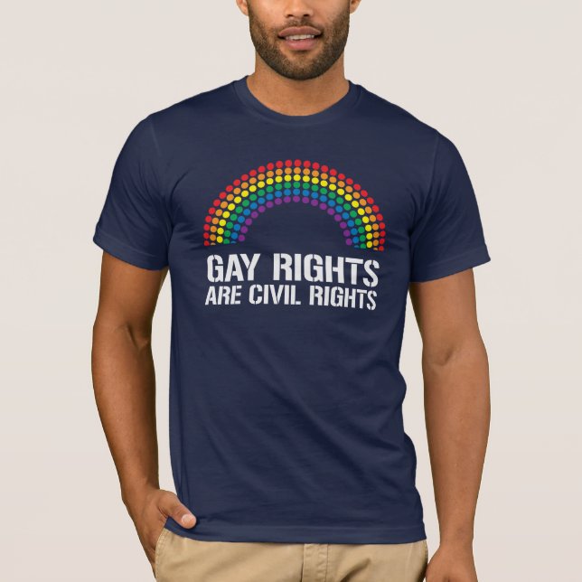 CAMISETA LOS DERECHOS DE LOS GAYS SON DERECHOS CIVILES (Anverso)