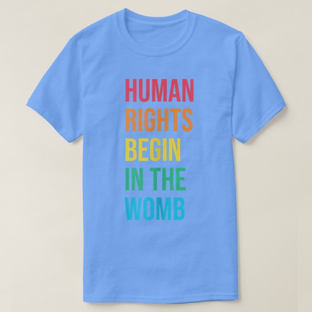 Camiseta Los Derechos Humanos Comienzan En El Hogar De La L (Diseño del anverso)