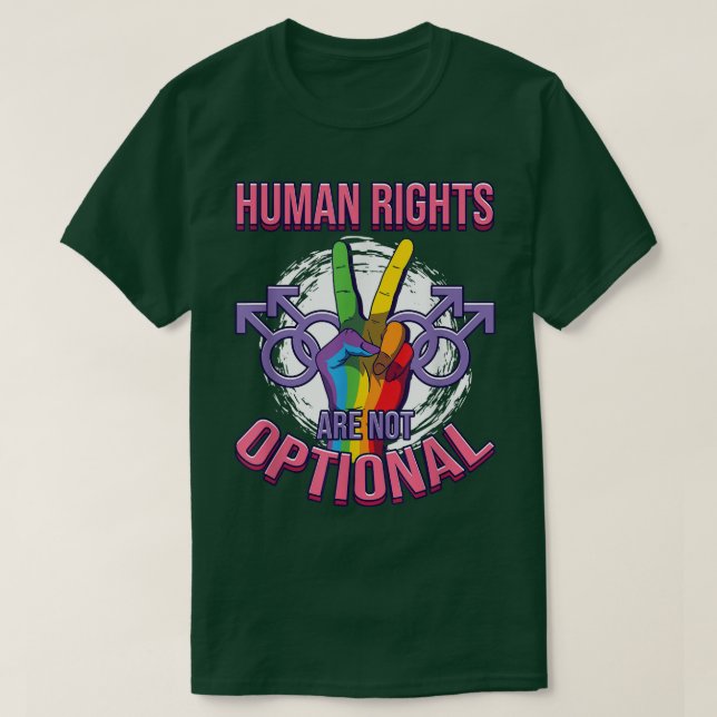 Camiseta Los Derechos Humanos No Son Orgullo Iris 2 Opciona (Diseño del anverso)