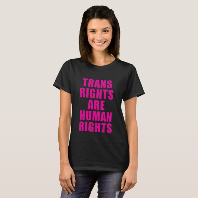 CAMISETA LOS DERECHOS TRANS SON DERECHOS HUMANOS (Anverso completo)
