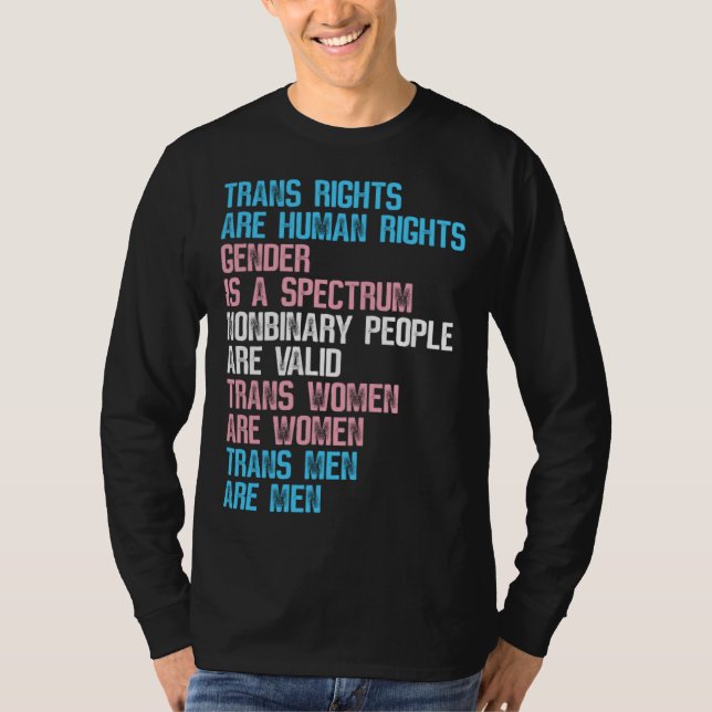 Camiseta Los Derechos Trans Son Derechos Humanos El Género  (Anverso)