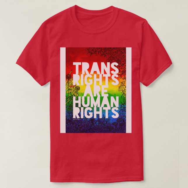 Camiseta Los derechos transgénero son derechos humanos 3 (Diseño del anverso)