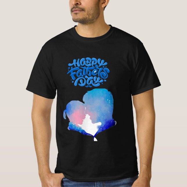 Camiseta Los deseos del padre y la imagen acuarela impresa (Anverso)