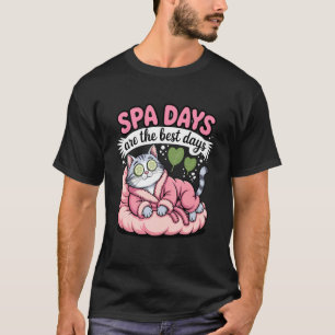 Camiseta Los días de spa son los mejores días Gato divertid