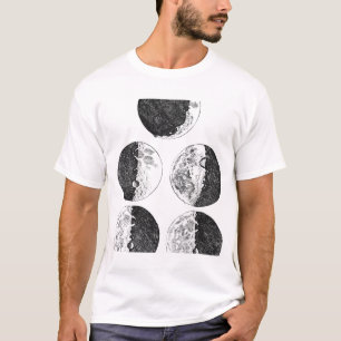 Camiseta Los dibujos de Galileo de las fases de la luna