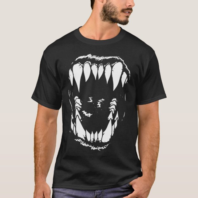 Camiseta Los dientes de vampiro abangs Horror gótico Grunge (Anverso)