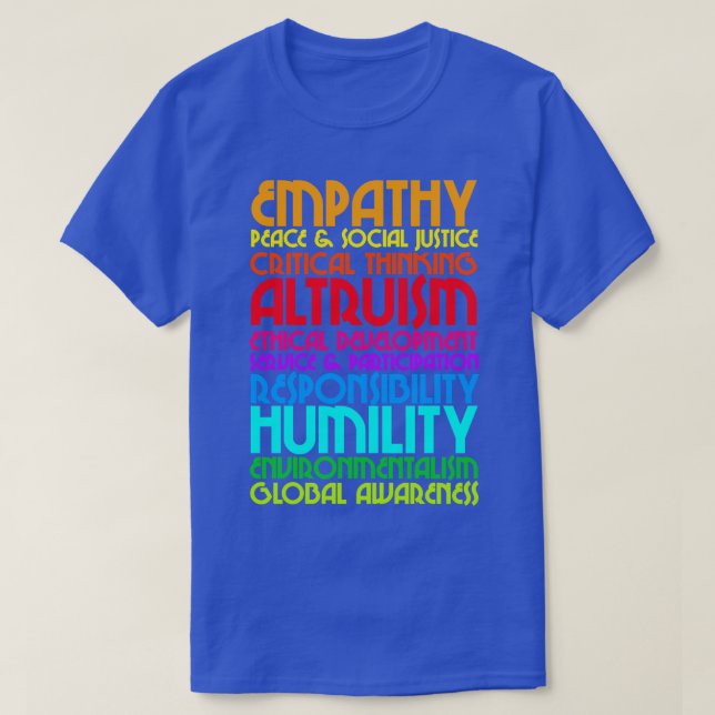 Camiseta Los Diez Compromisos Diseño de Valores Humanistas (Diseño del anverso)