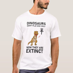 Camiseta los dinosaurios no jugaron al golf en disco ahora