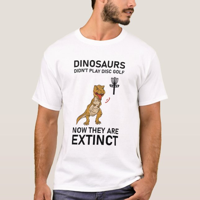 Camiseta los dinosaurios no jugaron al golf en disco ahora (Anverso)