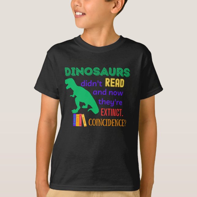 Camiseta "Los dinosaurios no leían" Leer-A-Thon (Anverso)