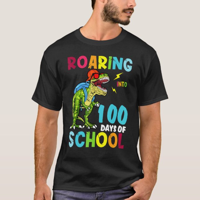 Camiseta Los Dinosaurios Se Inundaron En 100 Días De Niños  (Anverso)