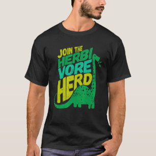Camiseta Los dinosaurios vegan se unen al vegetariano herbi
