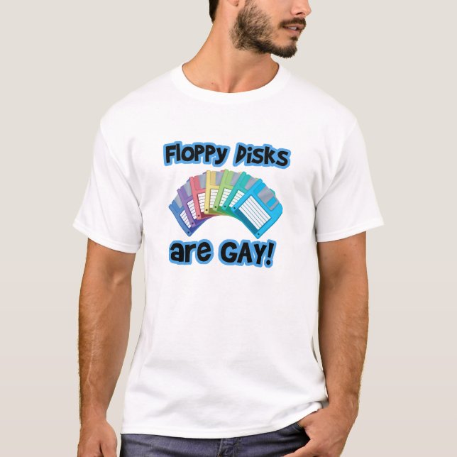 Camiseta Los disquetes de disquete son gays (Anverso)