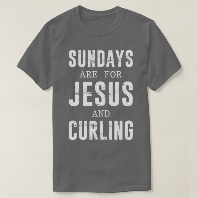 Camiseta Los Domingos Son Para Jesús Y Curling (Diseño del anverso)