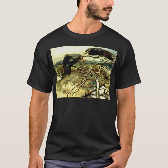 Camiseta Los dos cuervos o dos corbos hacen un mané (Anverso)