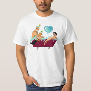 Camiseta Los dos hombres gay de SlipperyJoe aman la bañera