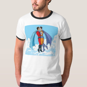 Camiseta Los dos superhéroes de Slipperyjoe besándose perso