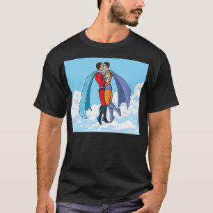 Camiseta Los dos superhéroes de Slipperyjoe besándose perso