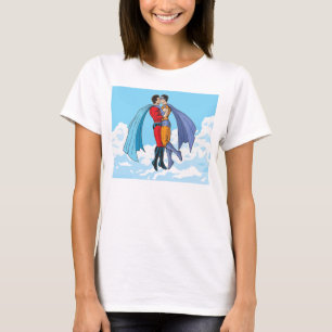 Camiseta Los dos superhéroes de Slipperyjoe besándose perso